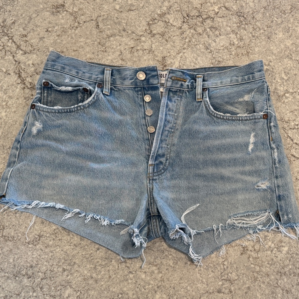 Agolde Frayed Jean Shorts-Parker Long